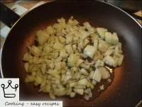 Fry the onions over medium heat until golden. ...