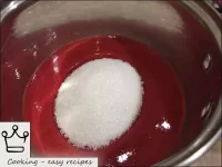 Add sugar to the raspberry puree, put on a large h...