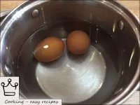 Boil the eggs hard-boiled, within 8 minutes from t...