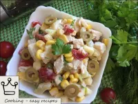 This salad recipe - chicken with pineapples and ve...