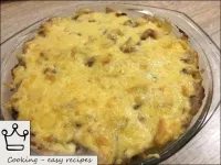 Bake the potatoes under the mushroom sauce with th...