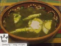 Sorrel green cabbage soup can be served with meat ...