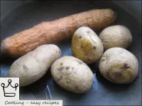 Como fazer a salada Mimosa: Lavar, colocar batatas...