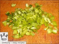 Cut the sweet pepper into small cubes. ...