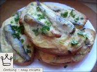 Sandwichs chauds aux sprats et au fromage...