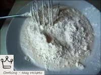 Then add sour cream and flour to them alternately,...
